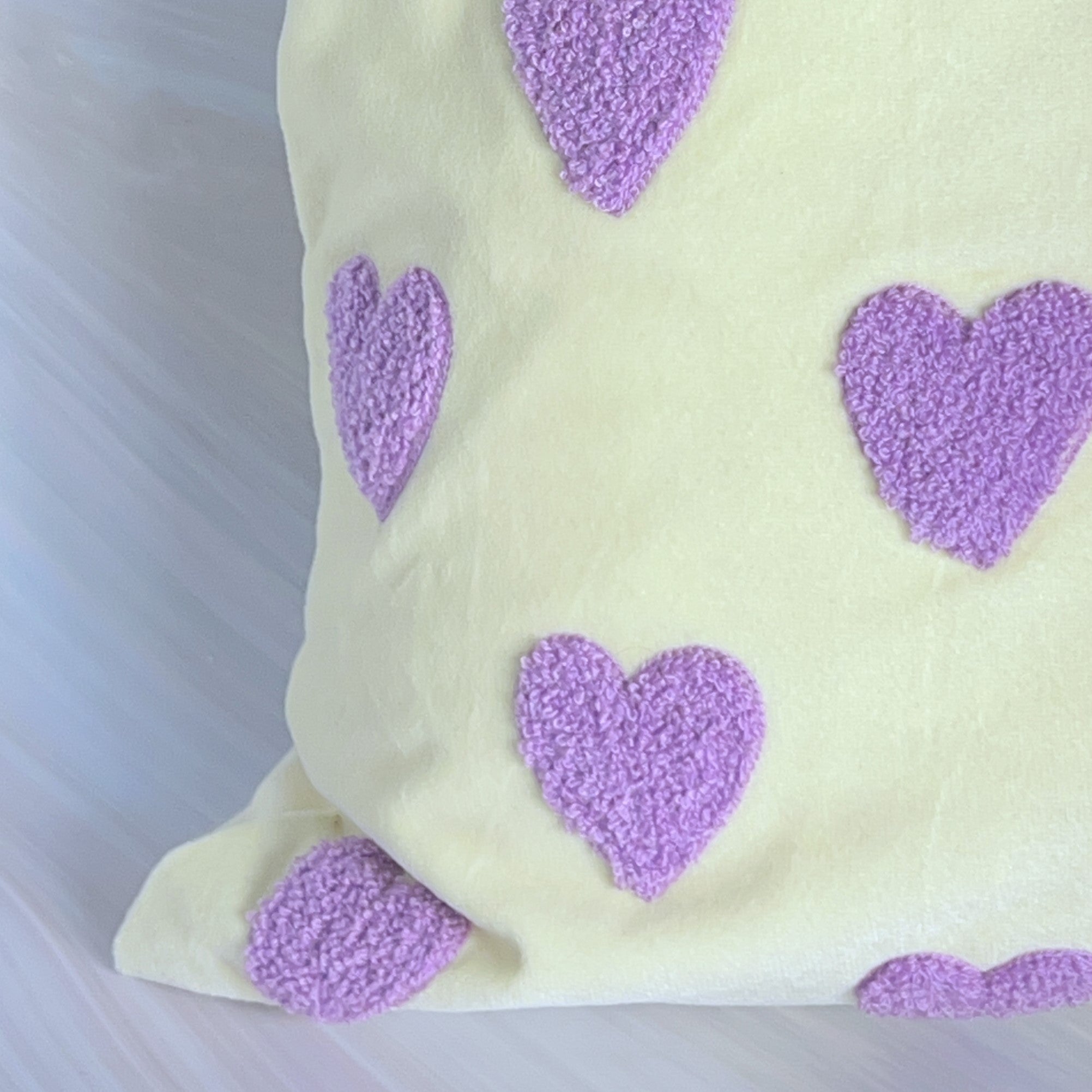 All Hearts Embroidered Cushion Cover- Off white, Embroidered