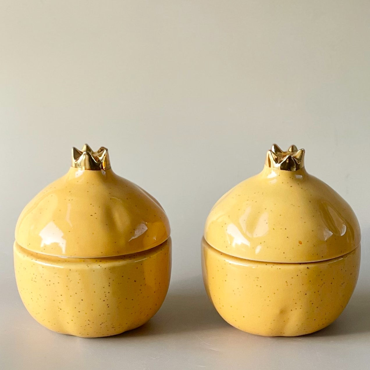 Pomegranate Ceramic Jars set of 2 - Small storage