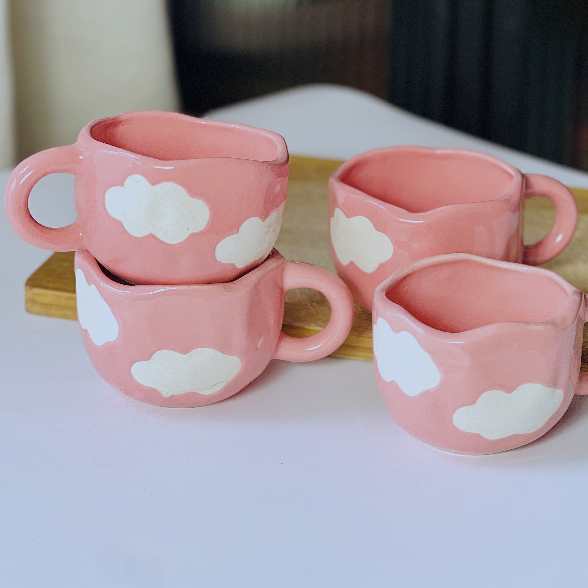 Pink Cloud- Mugs Set-  (4 Pcs)