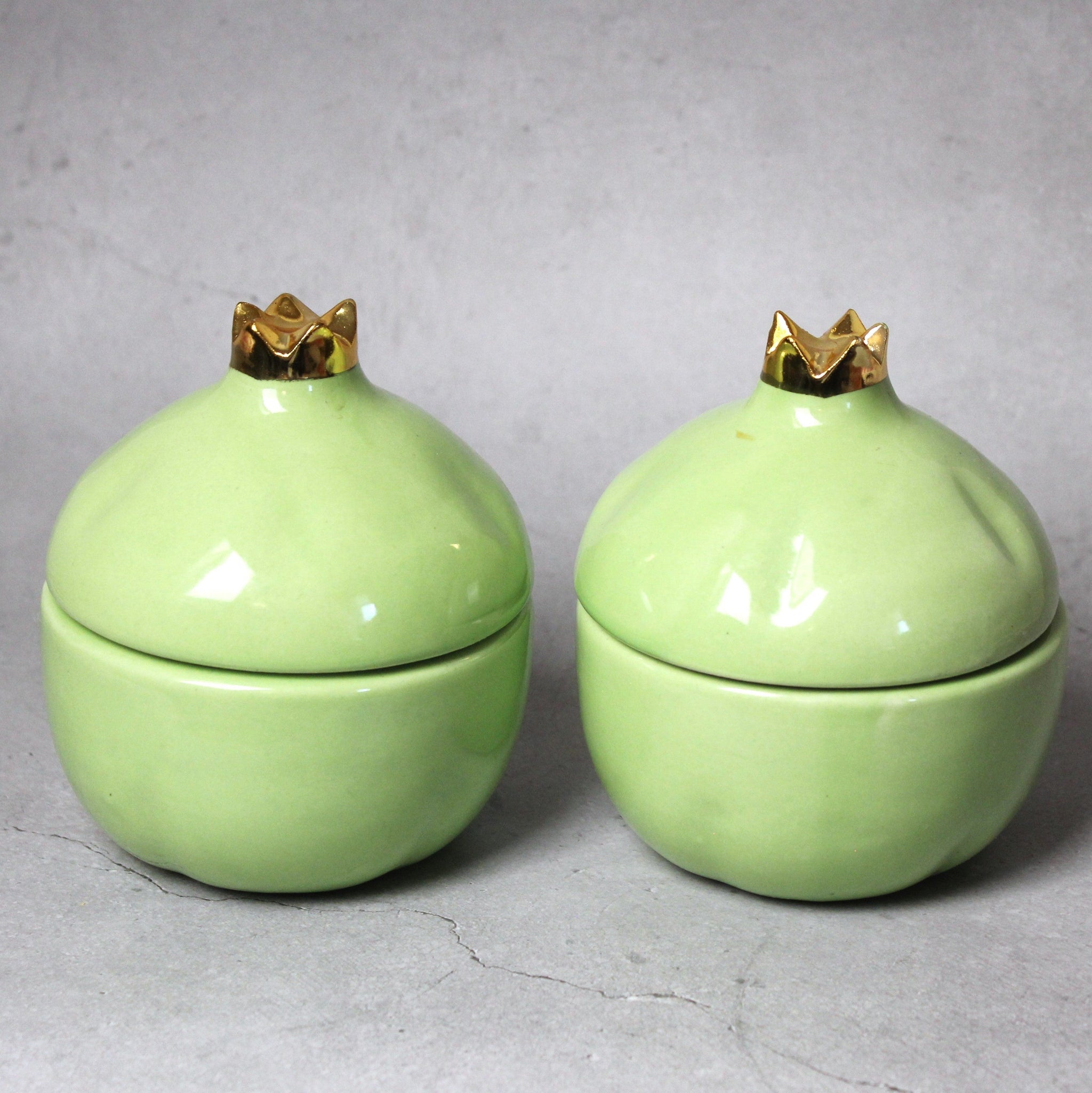 Pomegranate Ceramic Jars set of 2 - Small Storage Delight