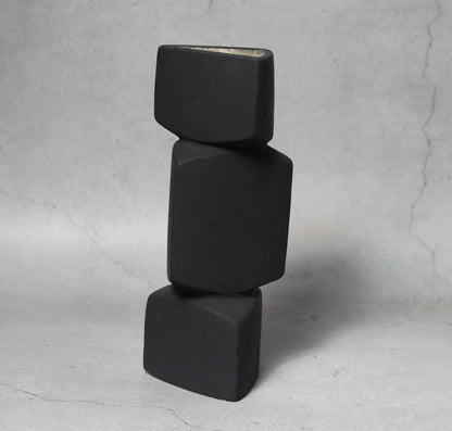 Monochrome Block Vase set of 2 – Abstract Black & White