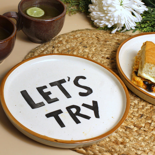 Let's Try Plate- Inspiring design Quarter Plate