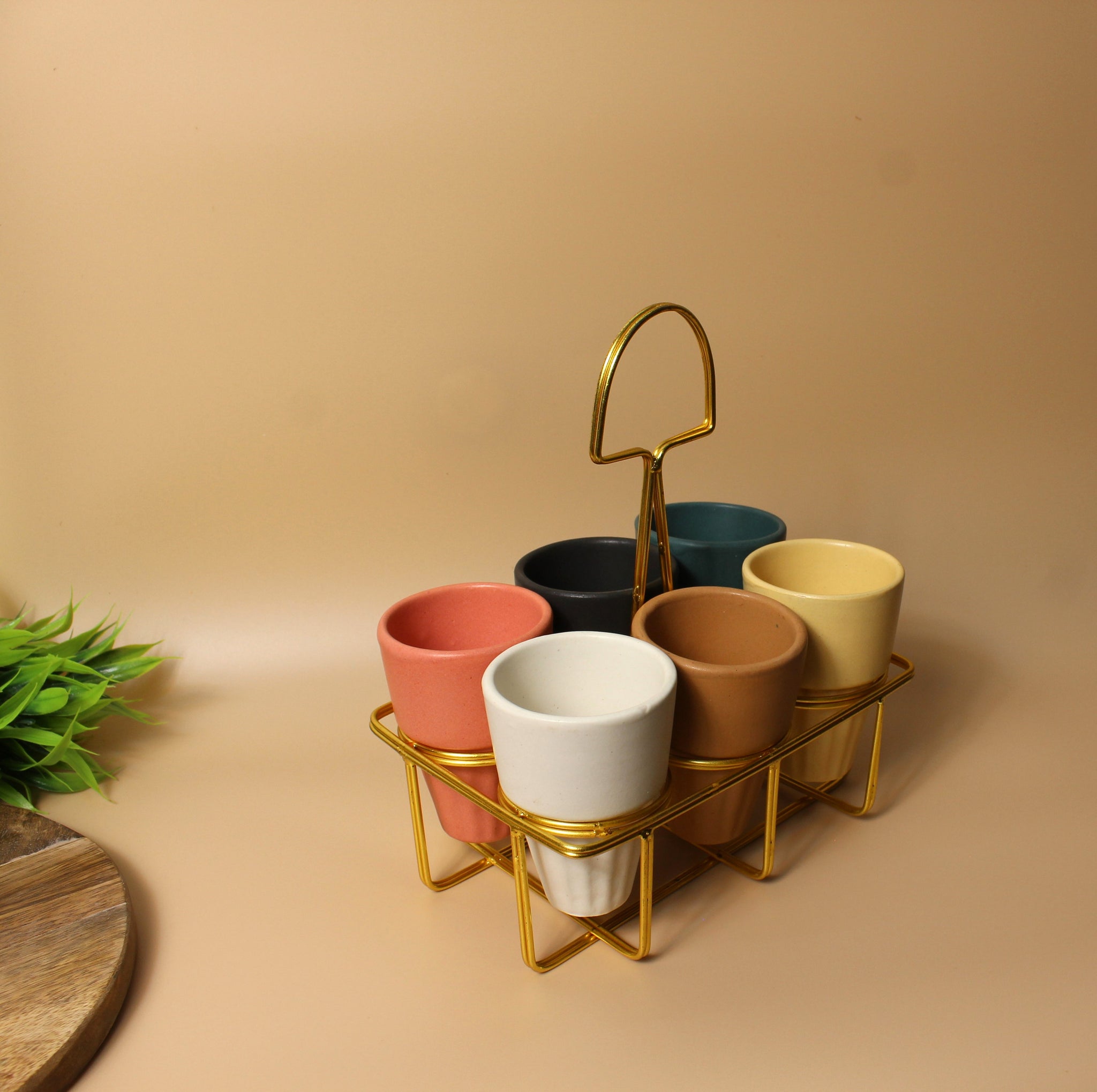 Colorful Kulhad Set with Stand – Vibrant Chai Experience