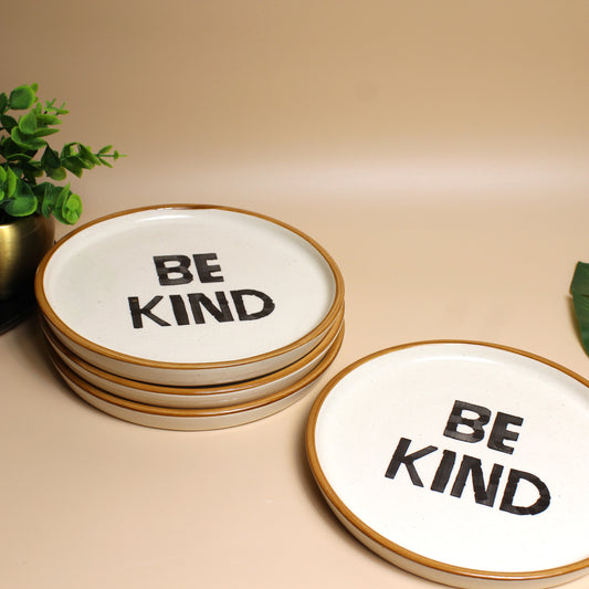 Kindness Plates – Set of 2 Minimalistic Handwritten Quarter Plates