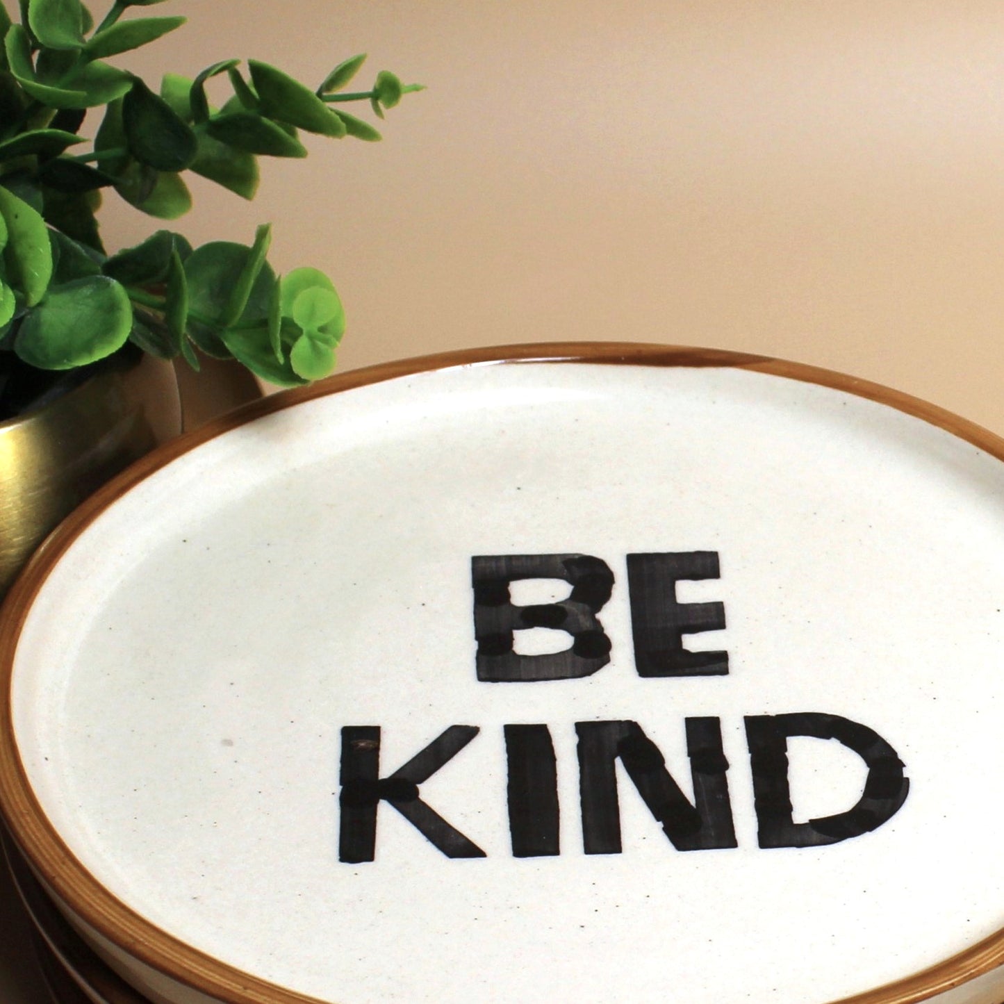 Kindness Plate - Minimalistic handwritten Quarter Plate