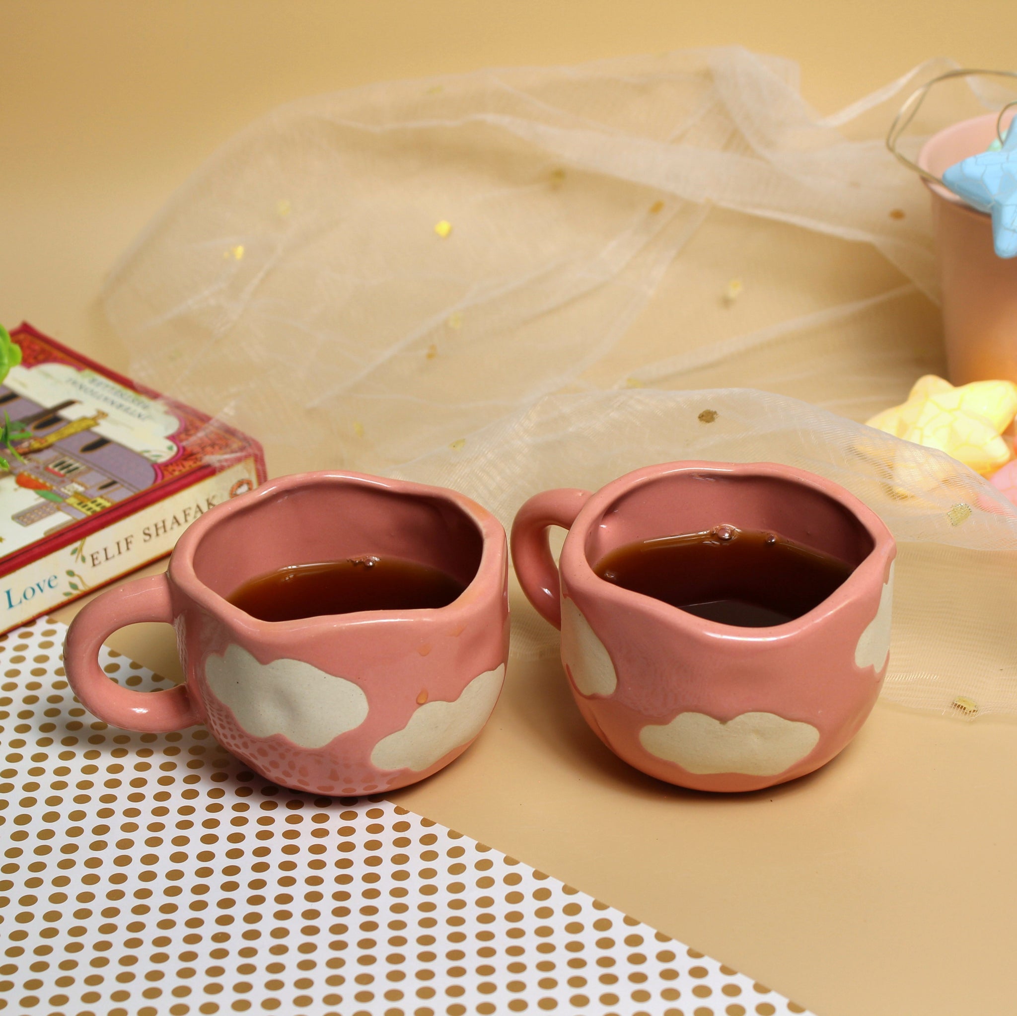 Dreamy Cloud Mugs – Set of 2 Cute Pink Mugs