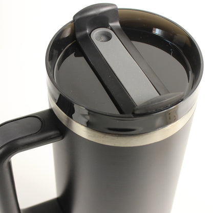Tumbler with Handle, Straw & Lid I Leakproof Tumbler I Hot and Cold - Black