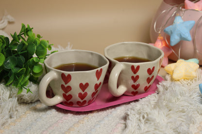 Red Hearts Mug- Set of 2