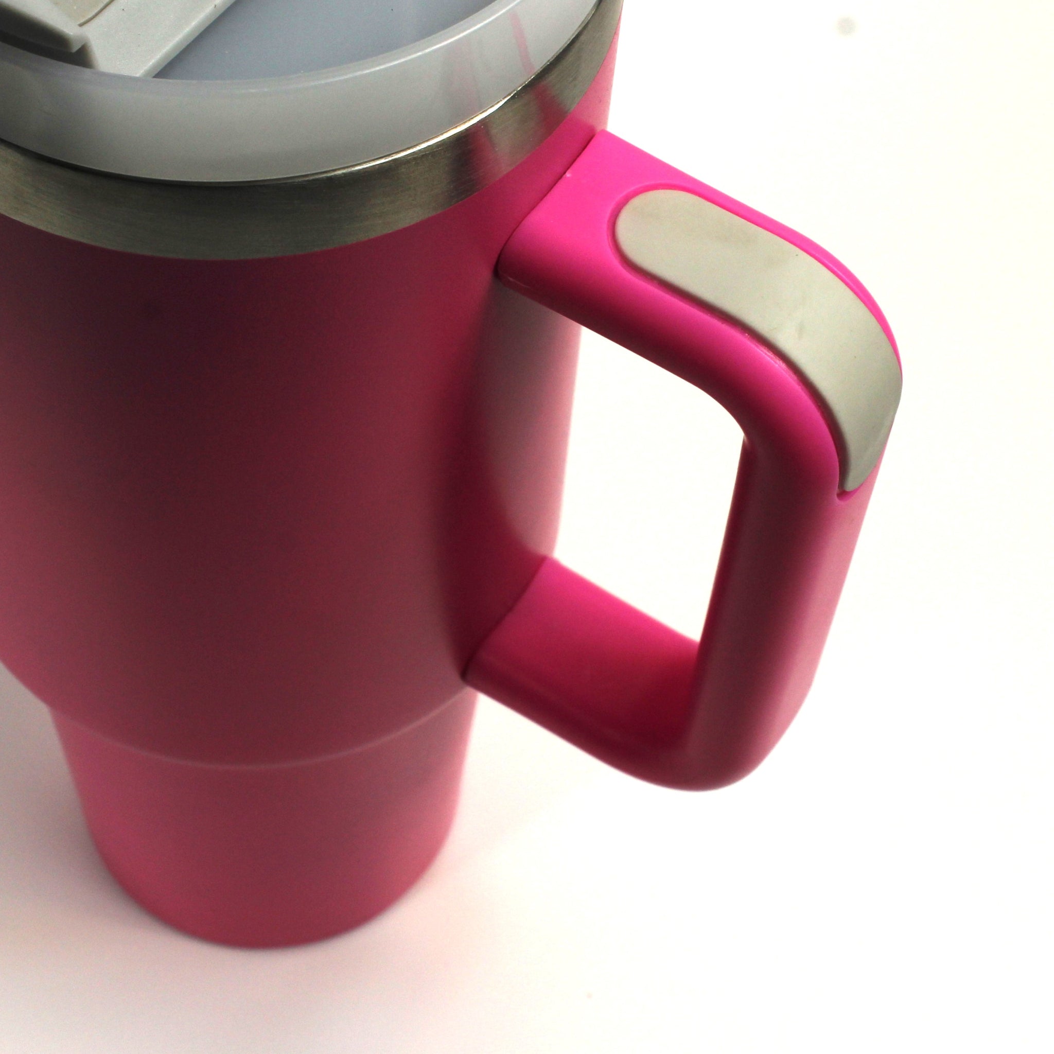 Tumbler with Handle, Straw & Lid I Leakproof Tumbler I Hot and Cold - Hot Pink