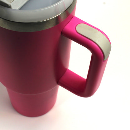 Tumbler with Handle, Straw & Lid I Leakproof Tumbler I Hot and Cold - Hot Pink