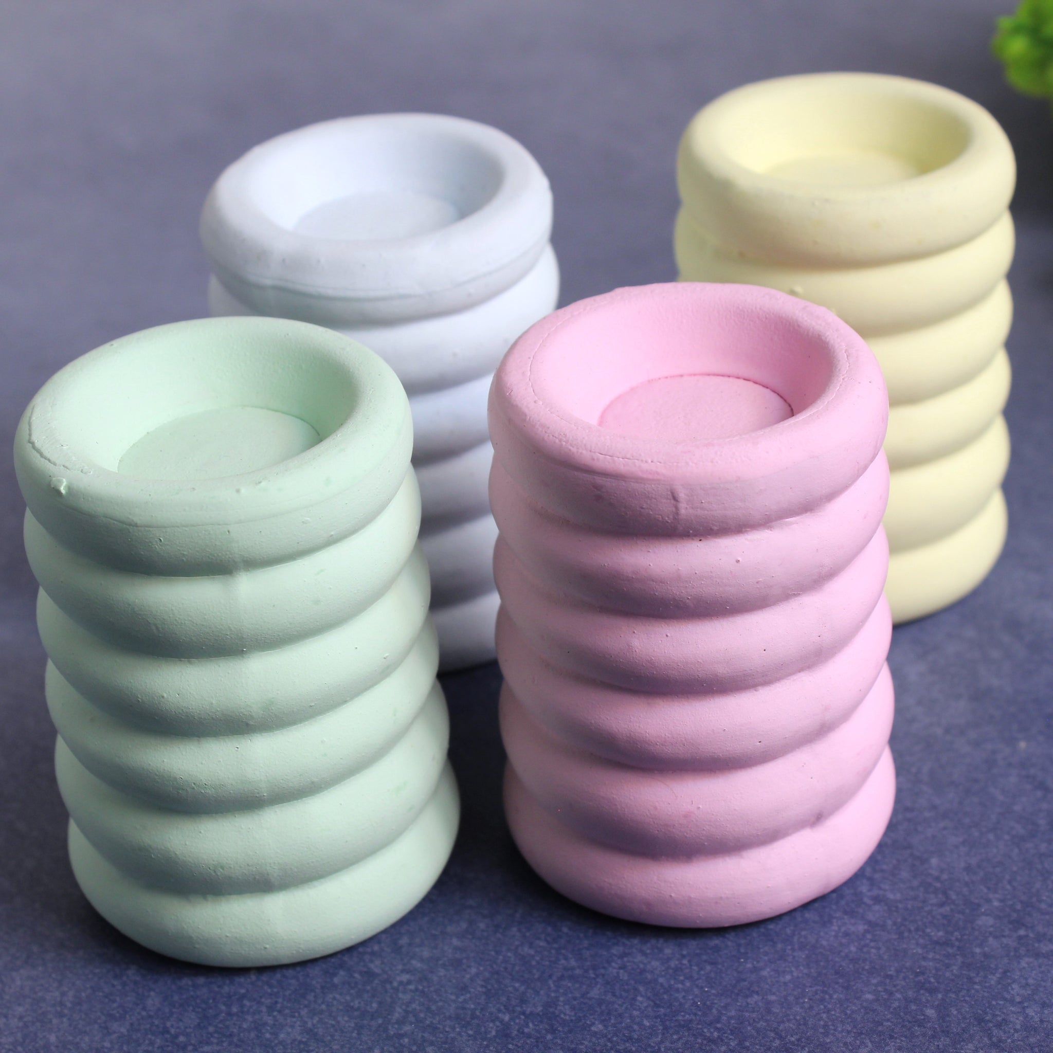 Spiral Candle Holders- (Set of 2) Random colors set