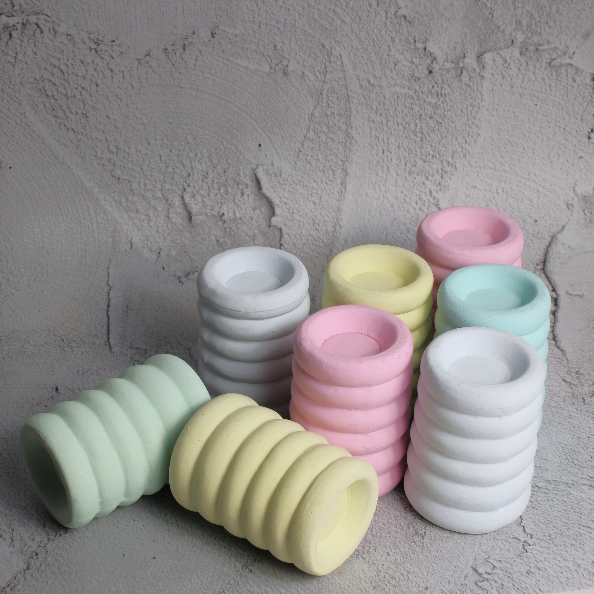 Spiral Candle Holders- (Set of 2) Random colors set