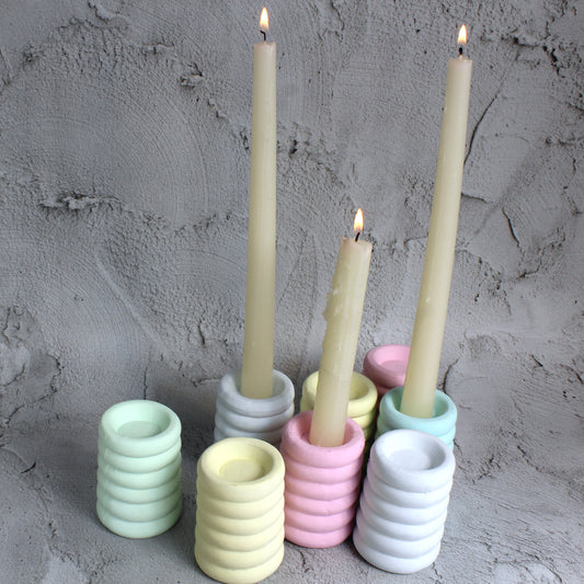 Spiral Candle Holders- (Set of 2) Random colors set