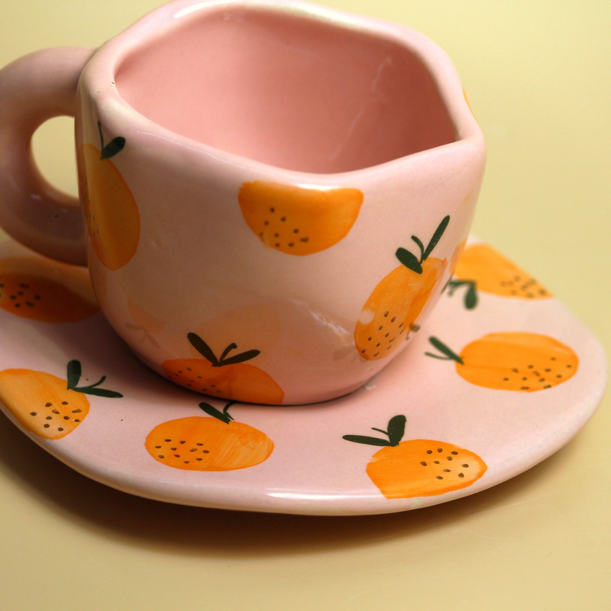 Fiesta Pink & Orange Cup and Saucer Set