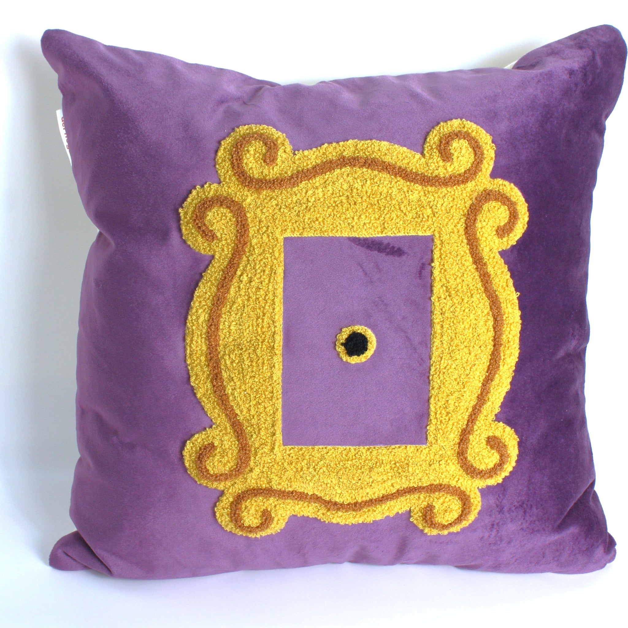 Monica's Door Cushion Cover-  (Purple, Yellow Embroidered)