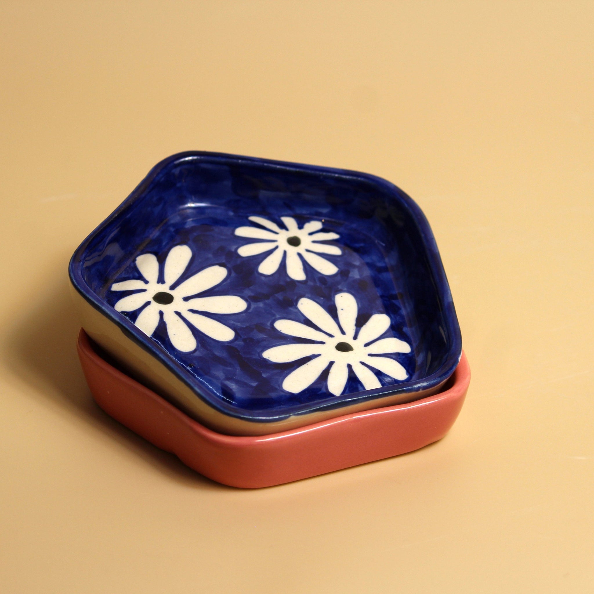 Blue Dahlia & Good Vibes Dessert Plate Set