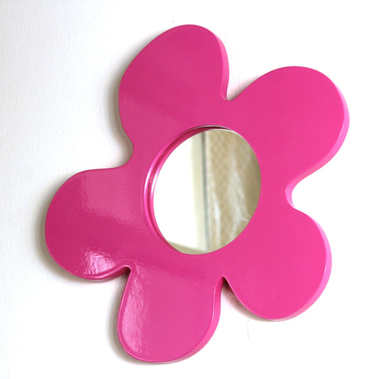 Daisy Glow Wall Mirror (Hot Pink)- Cute Decor
