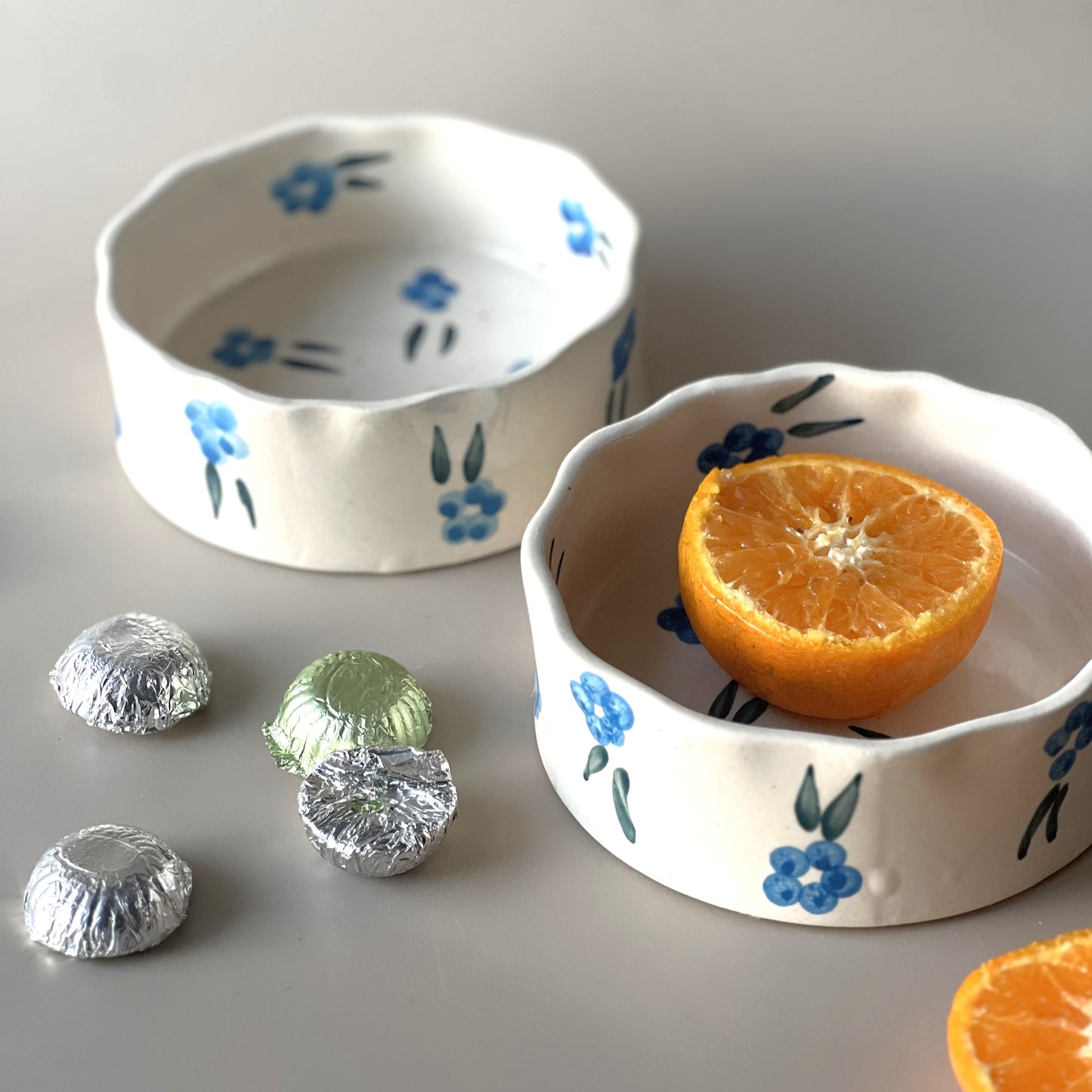 Blue Flowers Ceramic Bowl : Smoothie/ Yogurt bowl