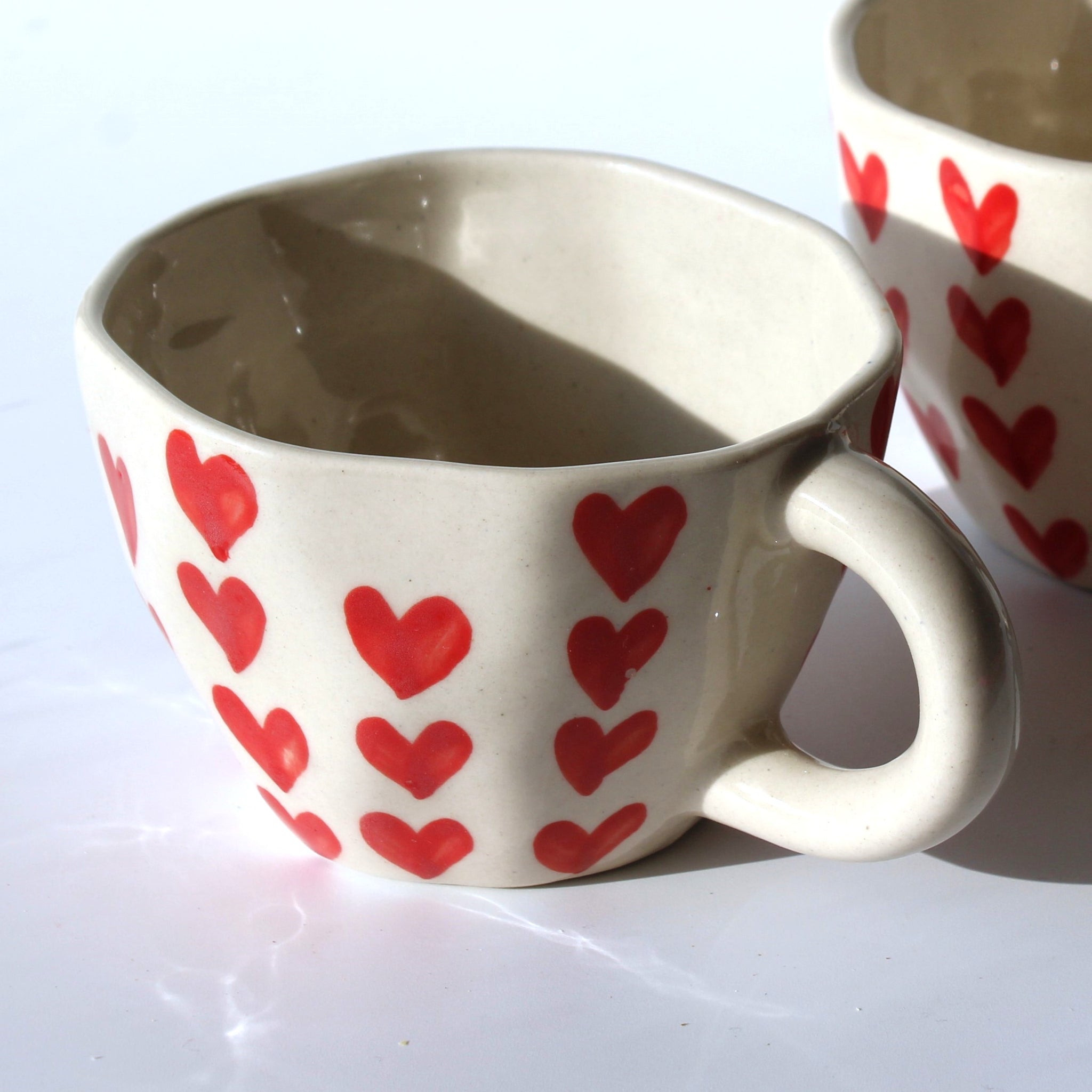 Red Hearts Mug- Set of 2
