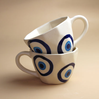 Good Vibes Gift Set- Evil eye Mugs & Hamza Candle