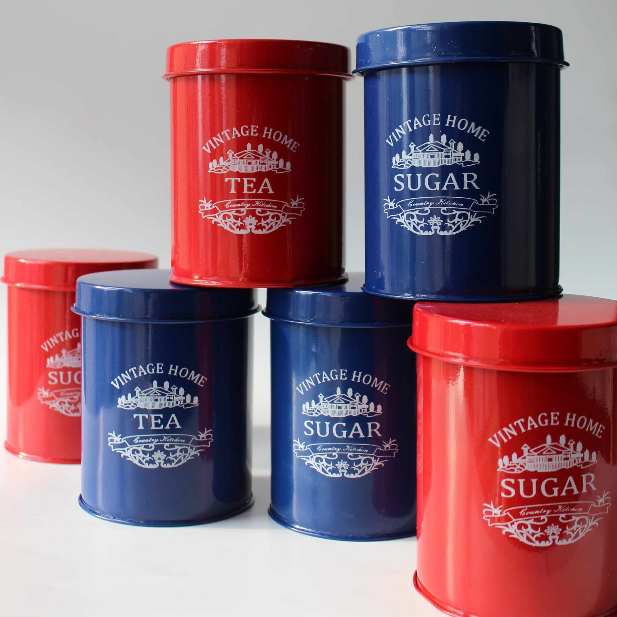 Kitchen Containers Set (2 Pcs)- Red, Air Tight