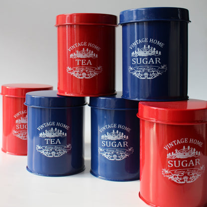 Kitchen Containers Set (2 Pcs)- Red, Air Tight