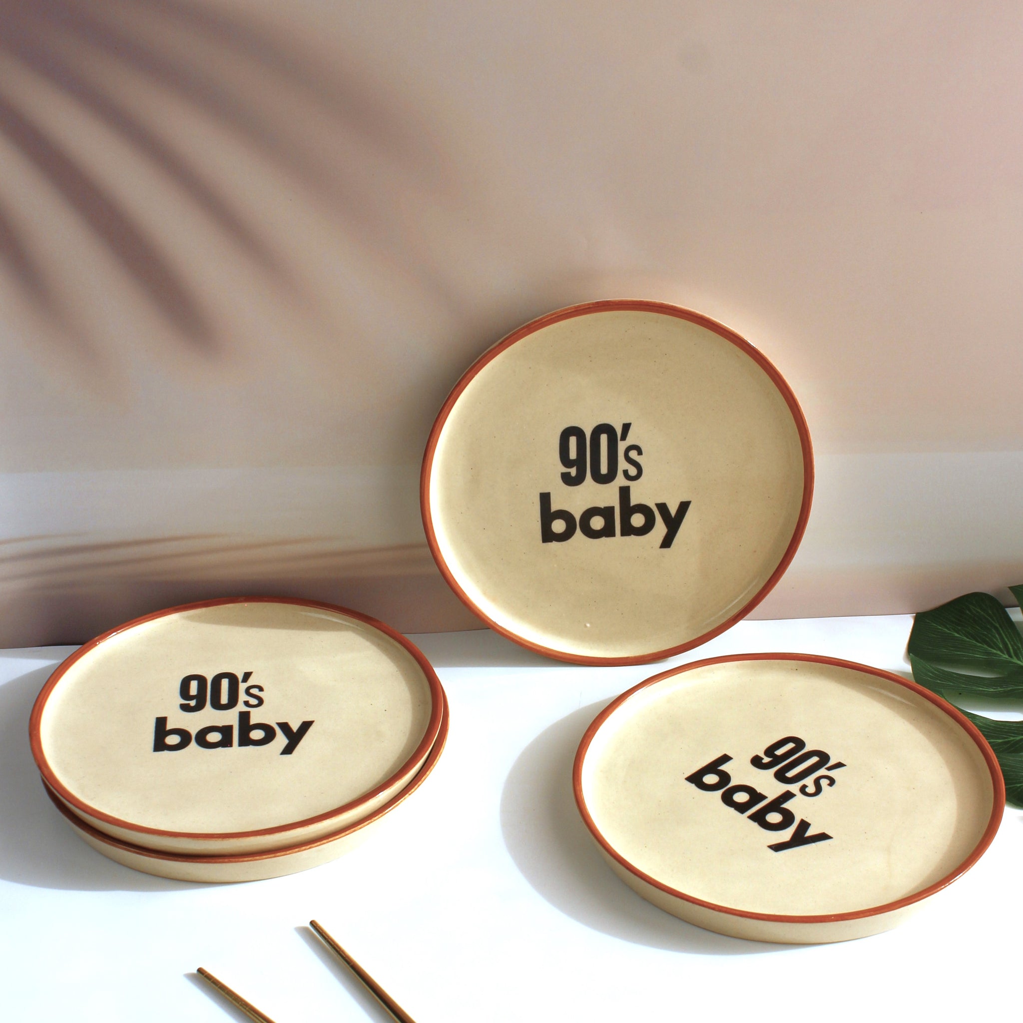 90's Baby Plates – Retro Inspired, Set of 4 Quarter Plates