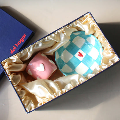 Aesthetic heart gift set close up - del hogar
