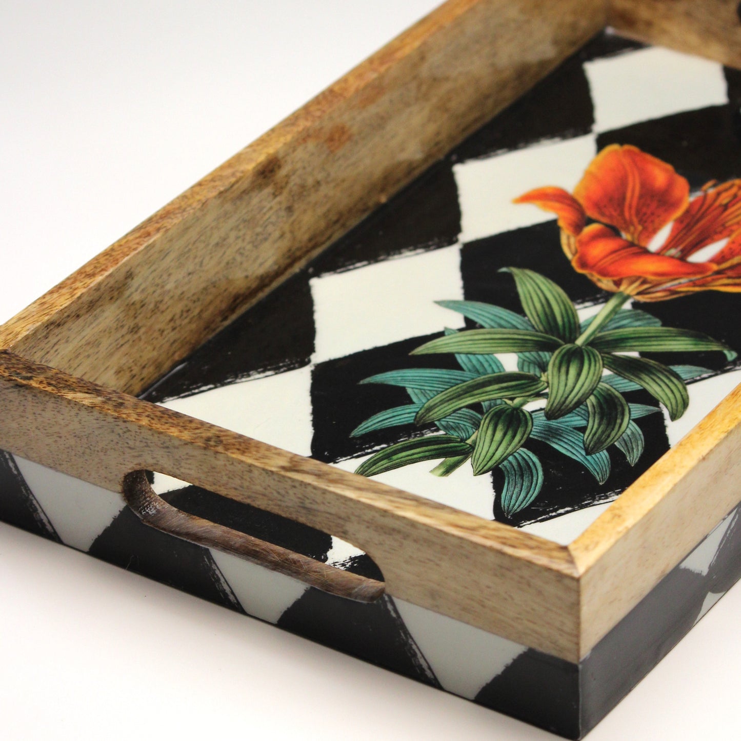 Tiger Lilly Serving Tray- 14"X 8" (Mango wood)
