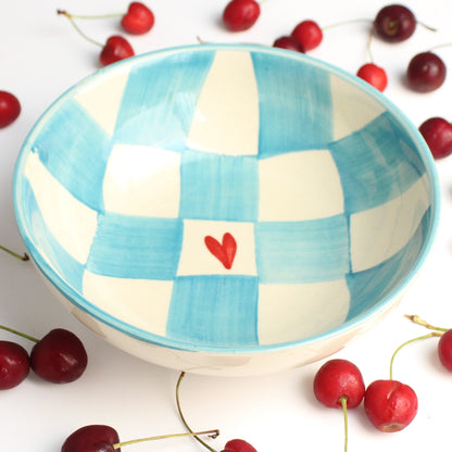 Sea Check Ceramic Bowl- Multipurpose Deep Bowls