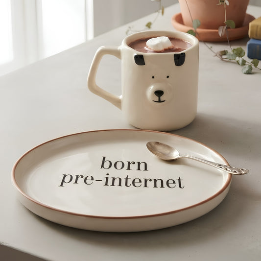 Beige Breakfast Set- 8" Plate+ Mug
