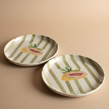 Olive Papaya 8.5" Plate- For Paratha, pizza & more