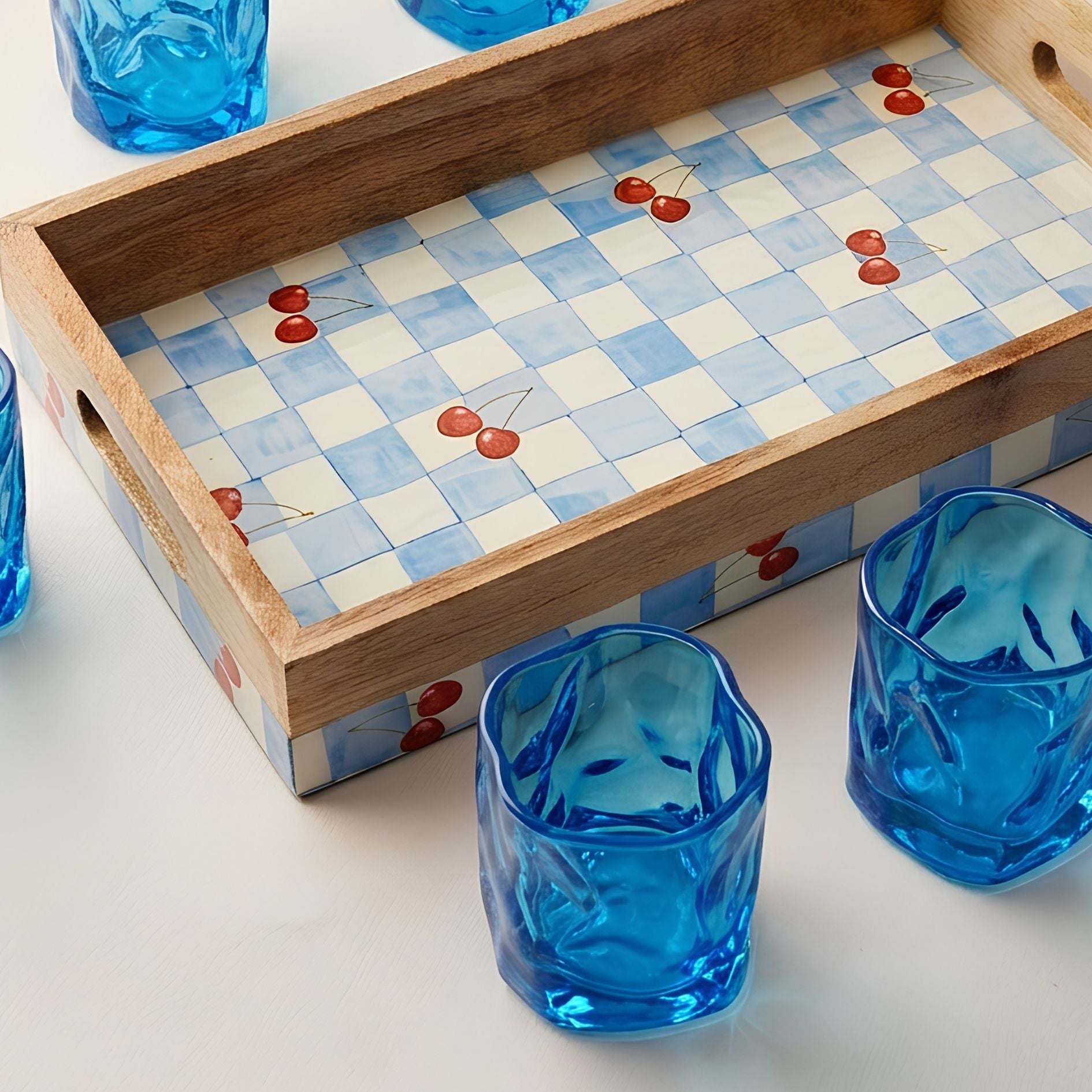 The Blue Hour Serving Set (Tray + 6 Serving Glasses)