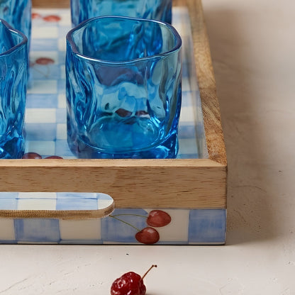 The Blue Hour Serving Set (Tray + 6 Serving Glasses)
