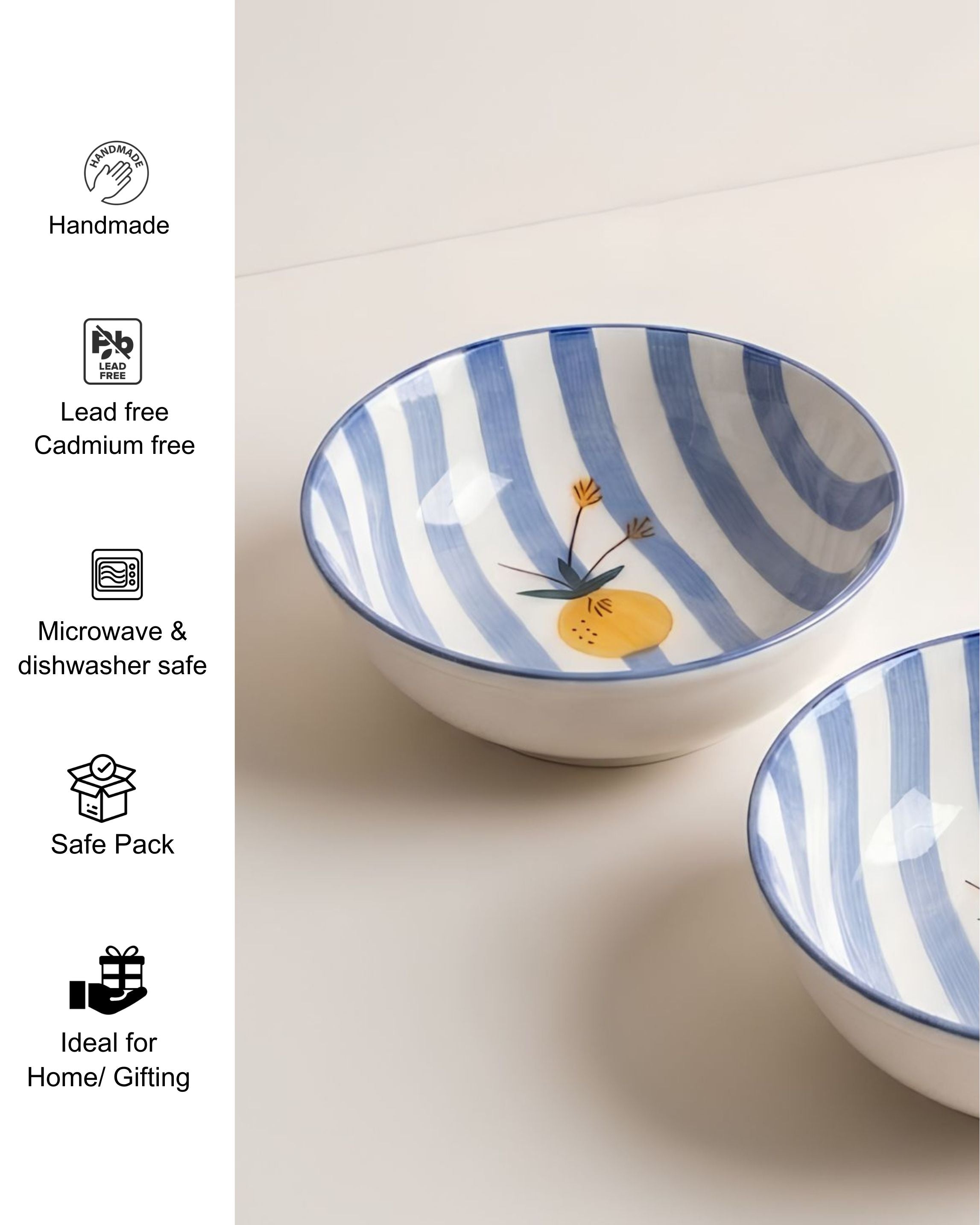 Apricot ceramic bowls for cereal pasta and yogurt - del hogar