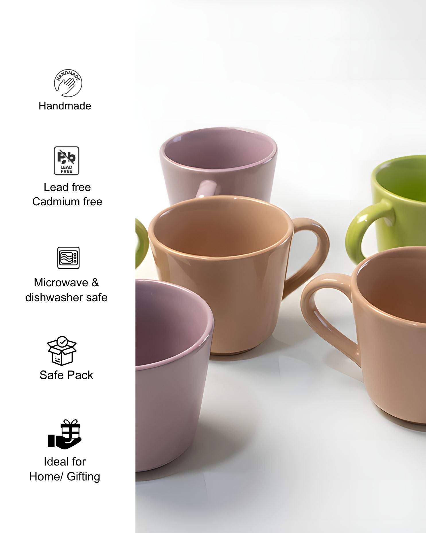 Tea Cup Set- Everyday Pastels, Honey & Mauve (set of 4)