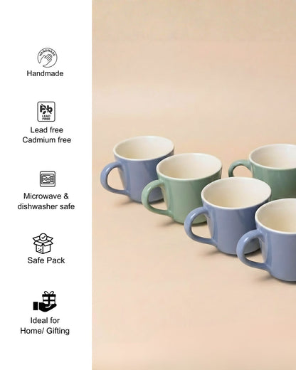 Tea Cup Set- Everyday Pastels, Lavender & Green (set of 4)