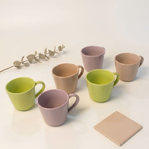 Tea Cup Set- Everyday Pastels, (Set of 6)