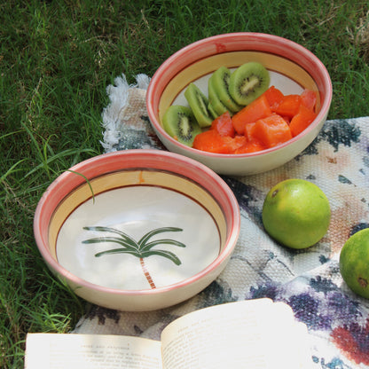 Palm Ceramic Bowl- Multipurpose Deep Bowls