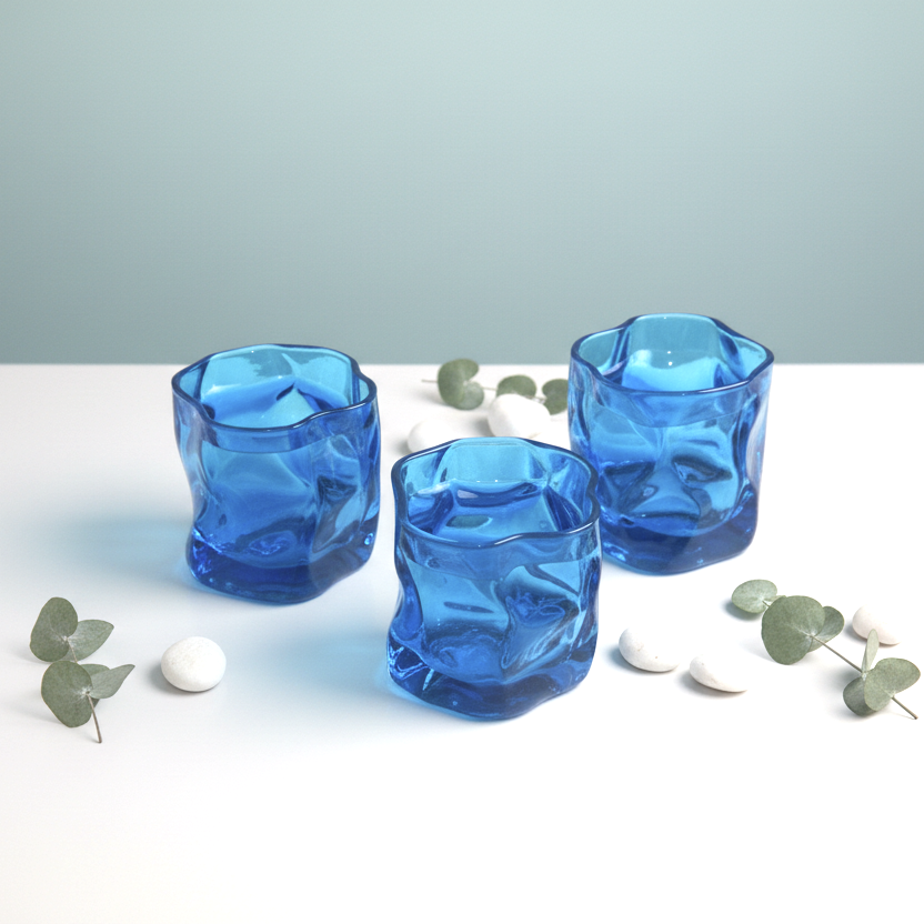 Serving Glasses- Aqua Blue (250ml) Set of Glasses