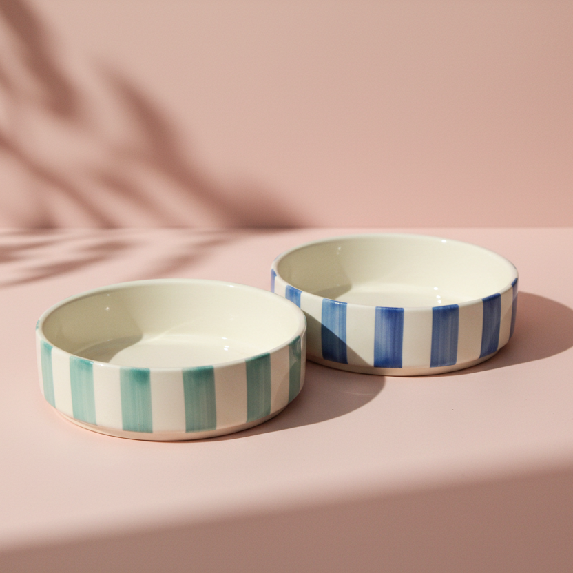 Coastal Stripes Bowl Set(400ml) (Blue +Green)