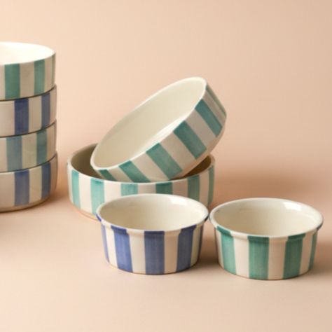 Coastal Stripes Dessert Bowls Blue(200ml)