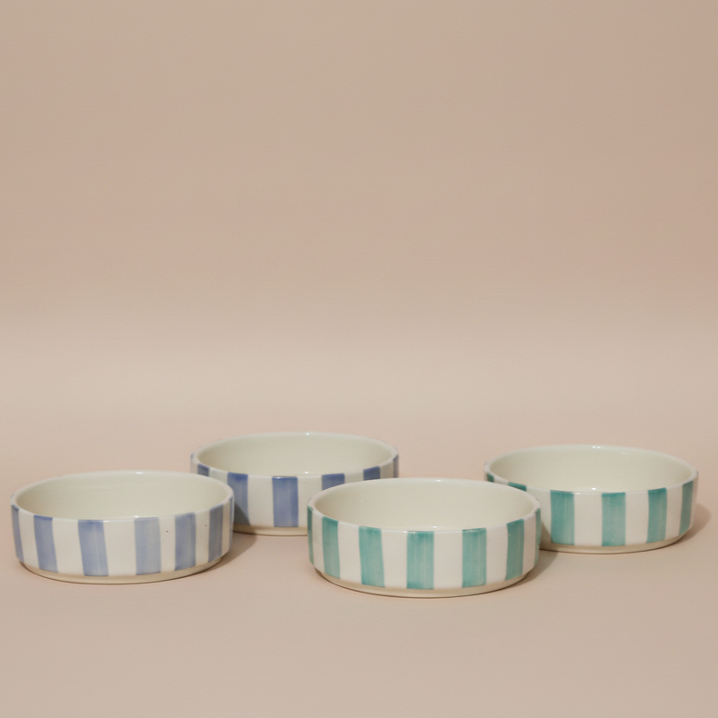 Coastal Stripes Multipurpose ceramic Bowl Set(400ml)