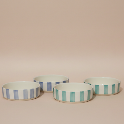 Coastal Stripes Multipurpose ceramic Bowl Set(400ml)