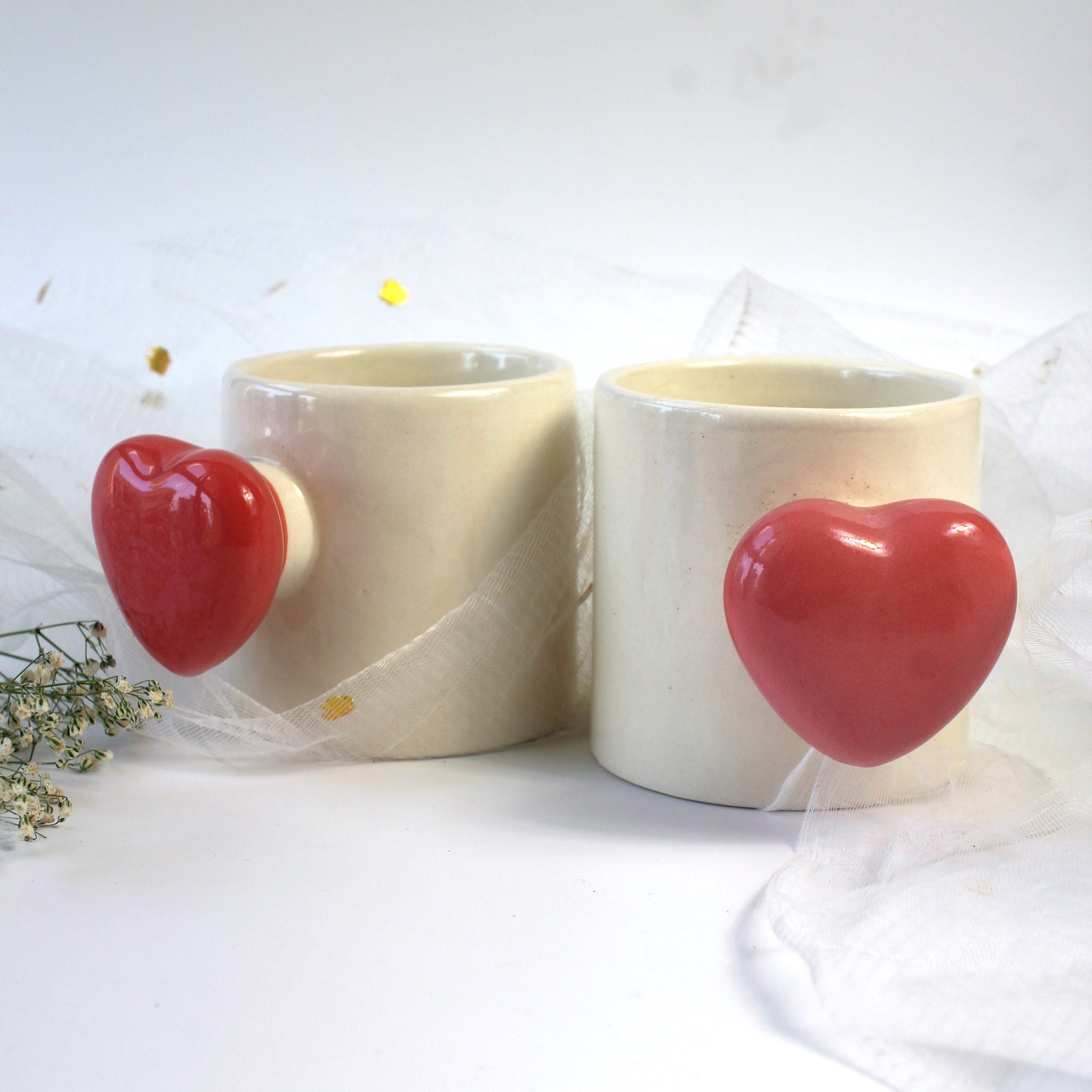 cute cereamic mug heart shaped handle
