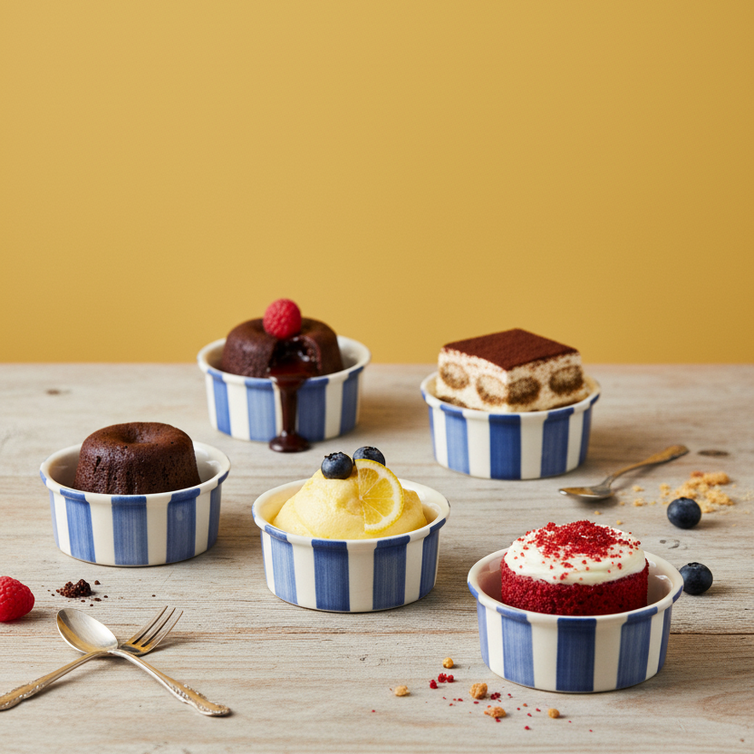 Coastal Stripes Dessert Bowls Blue(200ml)