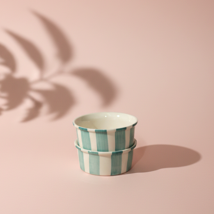 Coastal Stripes Dessert Bowls Sea Green (200ml)