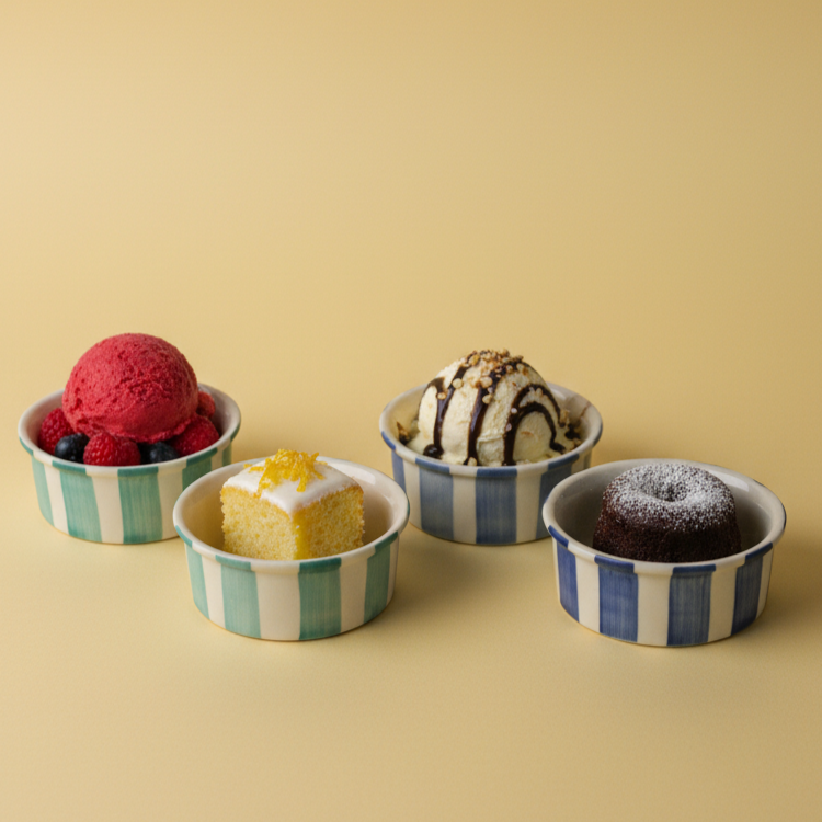 Coastal Stripes Dessert Bowls Sea Green (200ml)