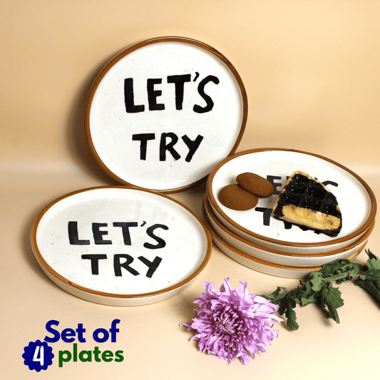 Let's Try Plates Set of 4 - Inspiring design Quarter Plates