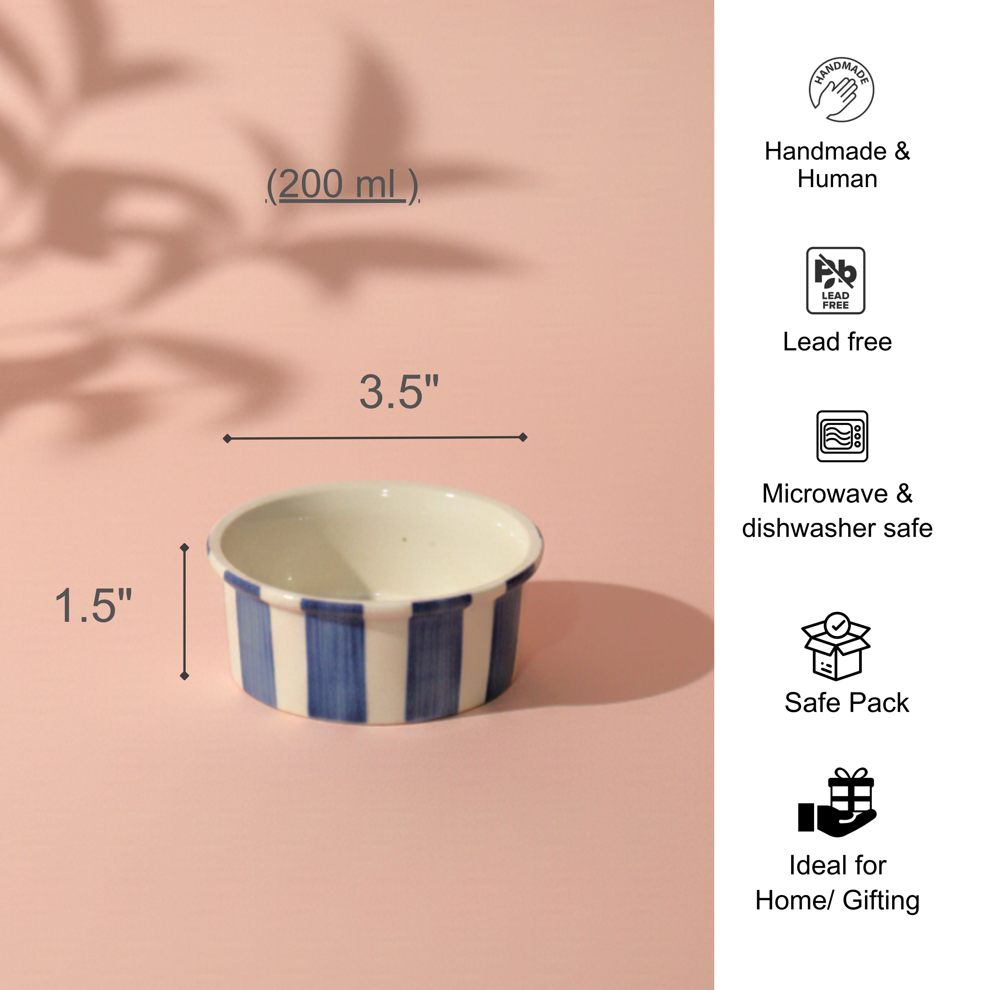 Coastal Stripes Dessert Bowls Blue(200ml)